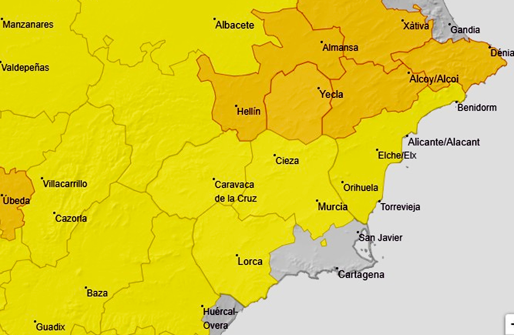 La mayor parte de la Regin, en alerta por fuertes lluvias y tormentas